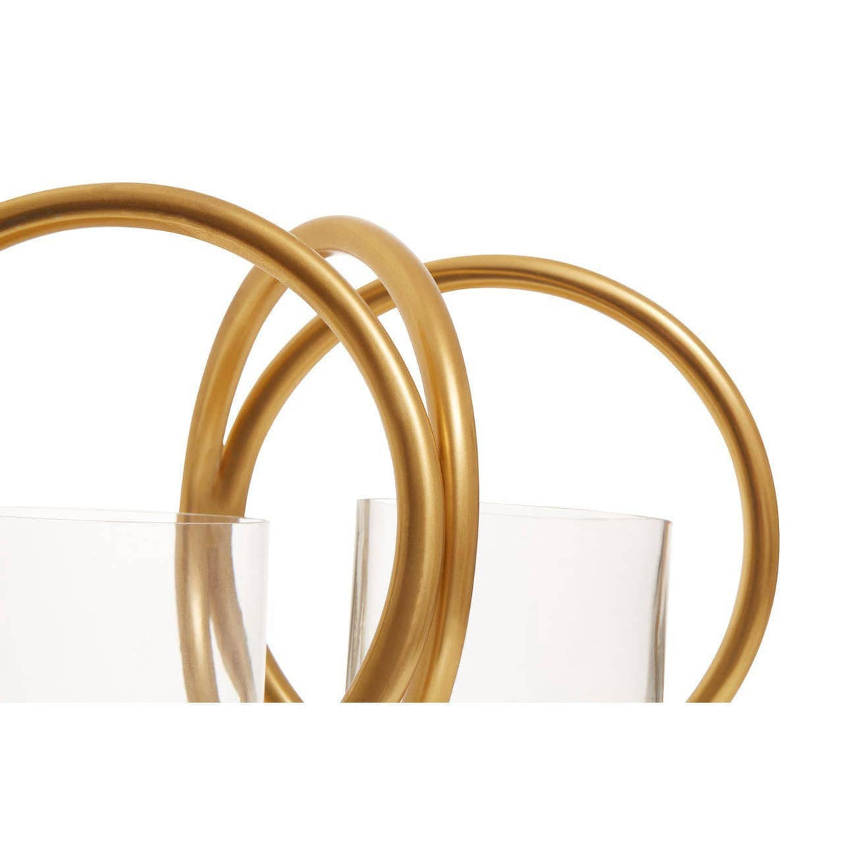 Hamilton Interiors Accessories Aura Small Gold Finish Double Candle Holder. House of Isabella UK