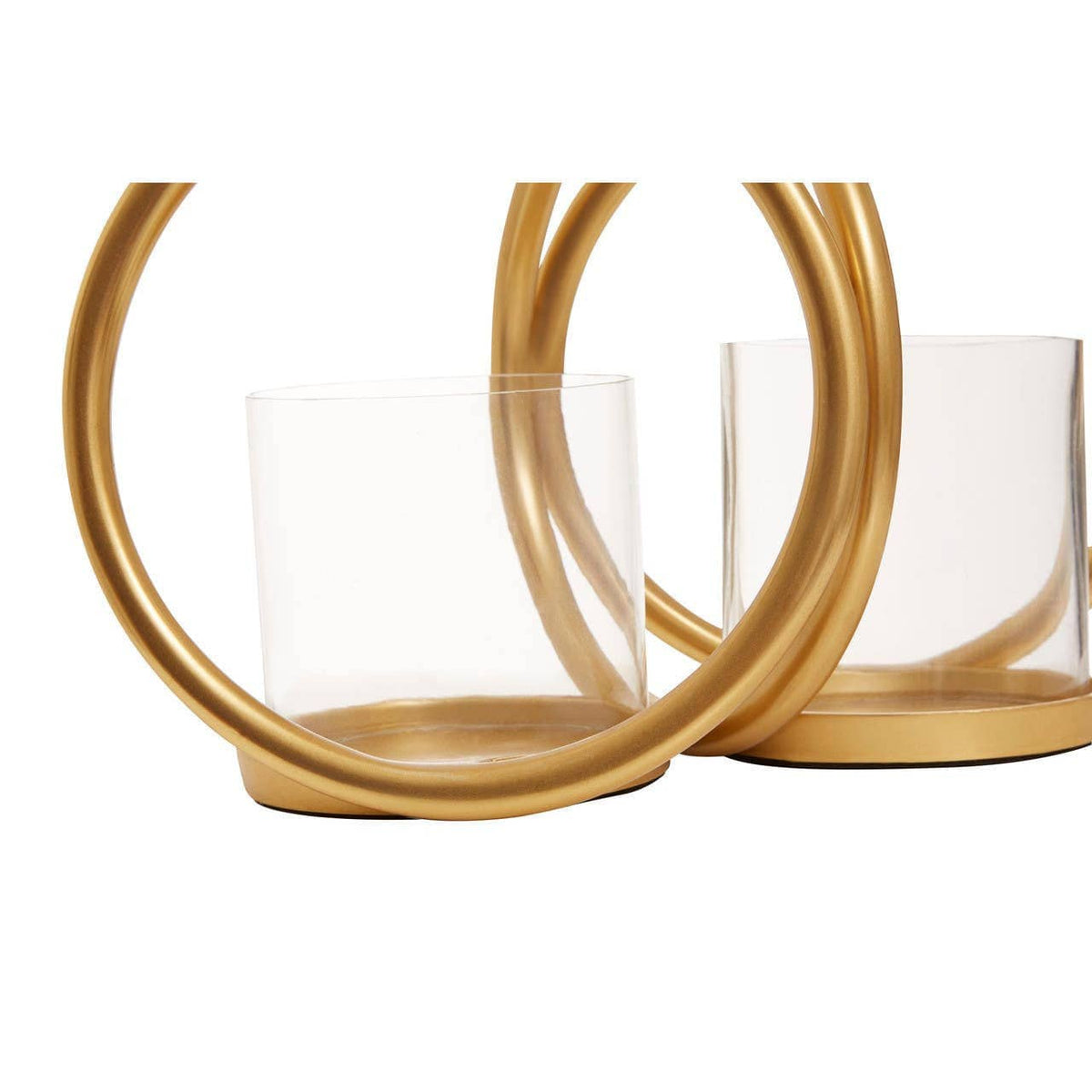 Hamilton Interiors Accessories Aura Small Gold Finish Double Candle Holder. House of Isabella UK