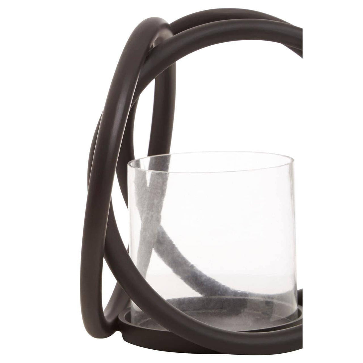 Hamilton Interiors Accessories Aura Small Matte Black Finish Candle Holder House of Isabella UK