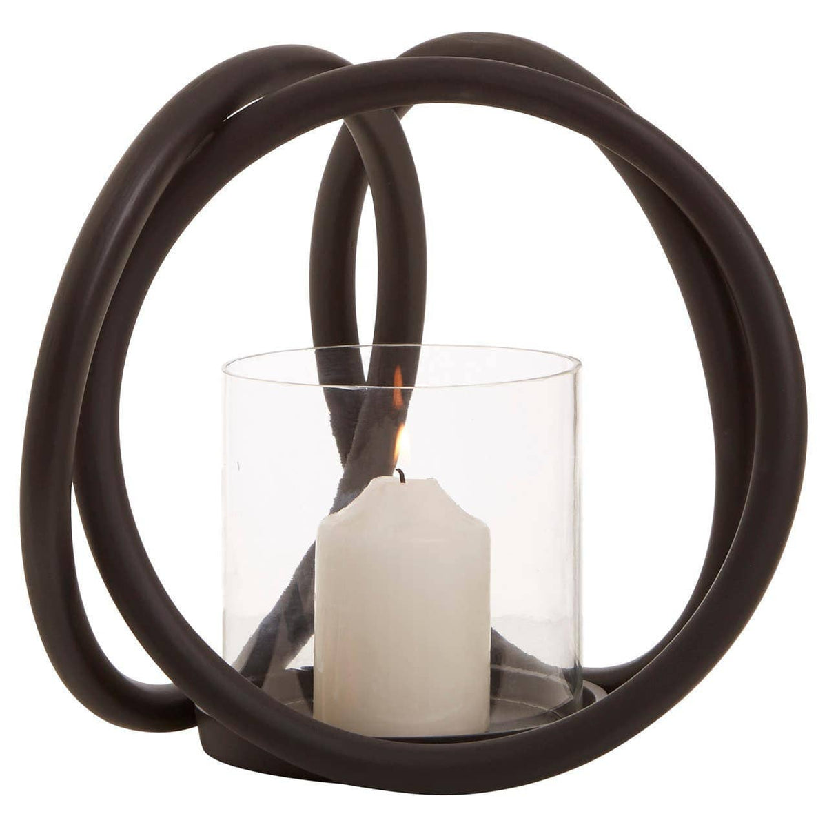Hamilton Interiors Accessories Aura Small Matte Black Finish Candle Holder House of Isabella UK