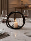 Hamilton Interiors Accessories Aura Small Matte Black Finish Candle Holder House of Isabella UK