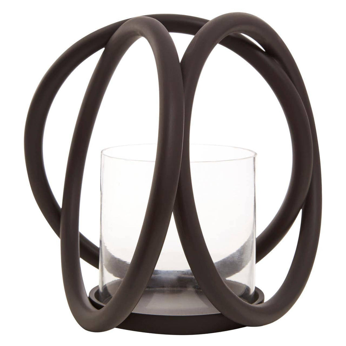 Hamilton Interiors Accessories Aura Small Matte Black Finish Candle Holder House of Isabella UK