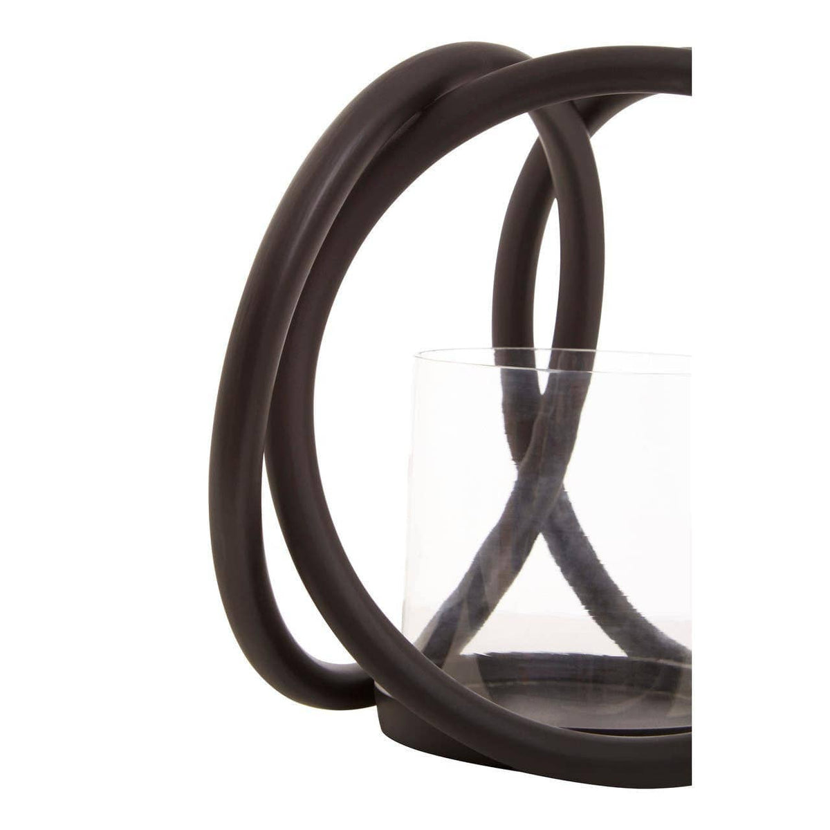 Hamilton Interiors Accessories Aura Small Matte Black Finish Candle Holder House of Isabella UK