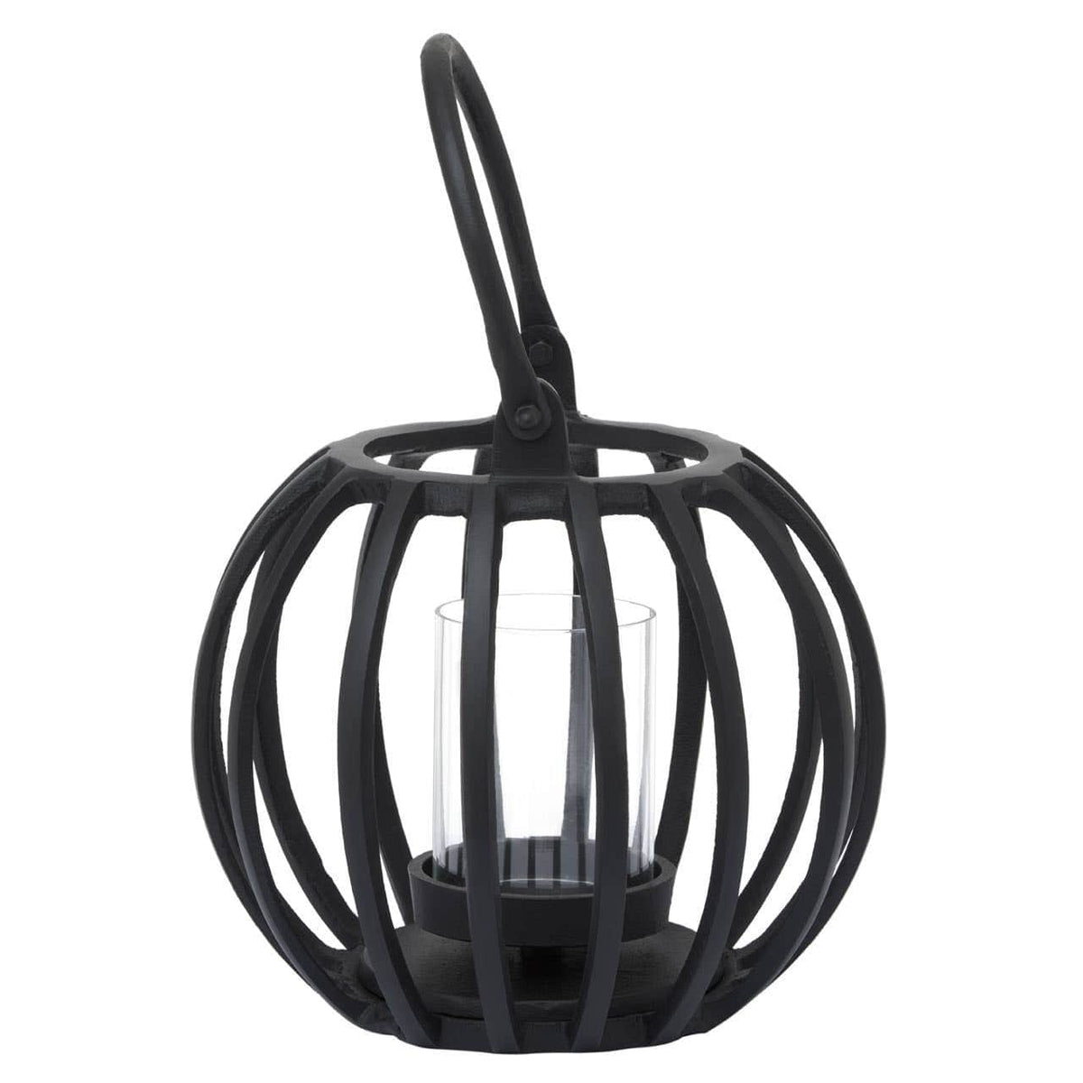 Hamilton Interiors Accessories Aura Small Matte Black Finish Lantern House of Isabella UK
