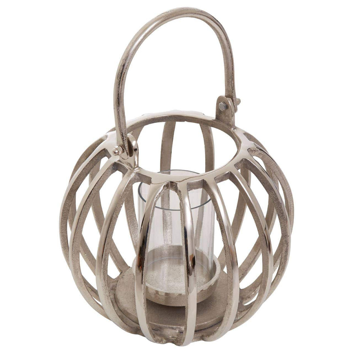 Hamilton Interiors Accessories Aura Small Silver Finish Lantern House of Isabella UK