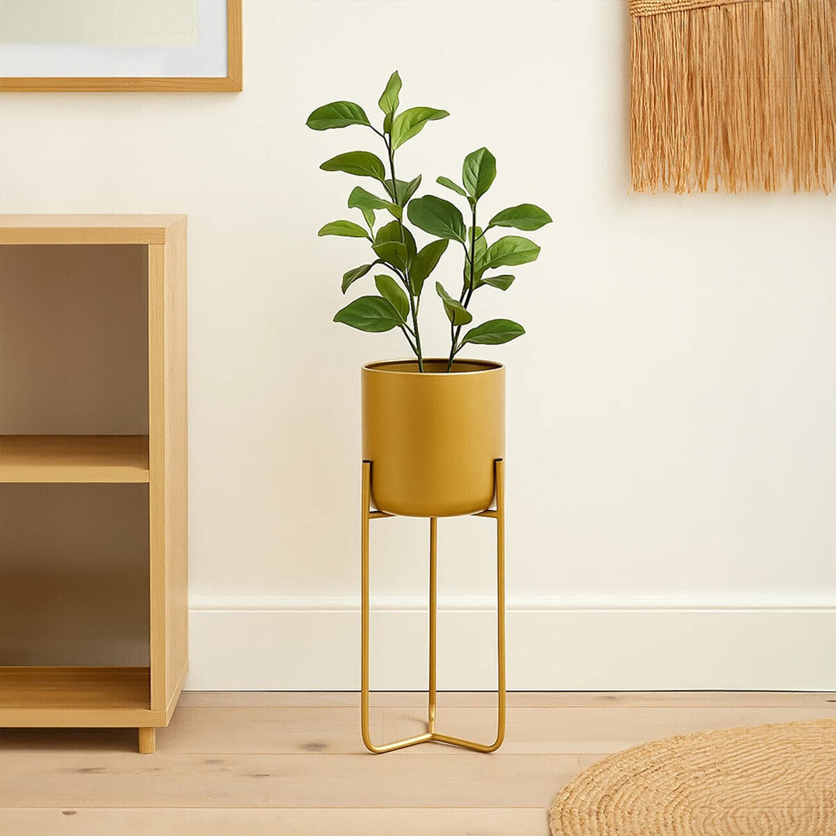Hamilton Interiors Accessories Avento Large Gold Finish Floor Planter House of Isabella UK