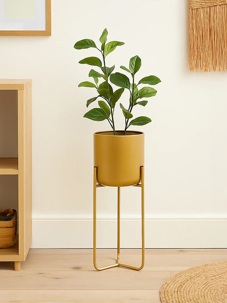 Hamilton Interiors Accessories Avento Large Gold Finish Floor Planter House of Isabella UK