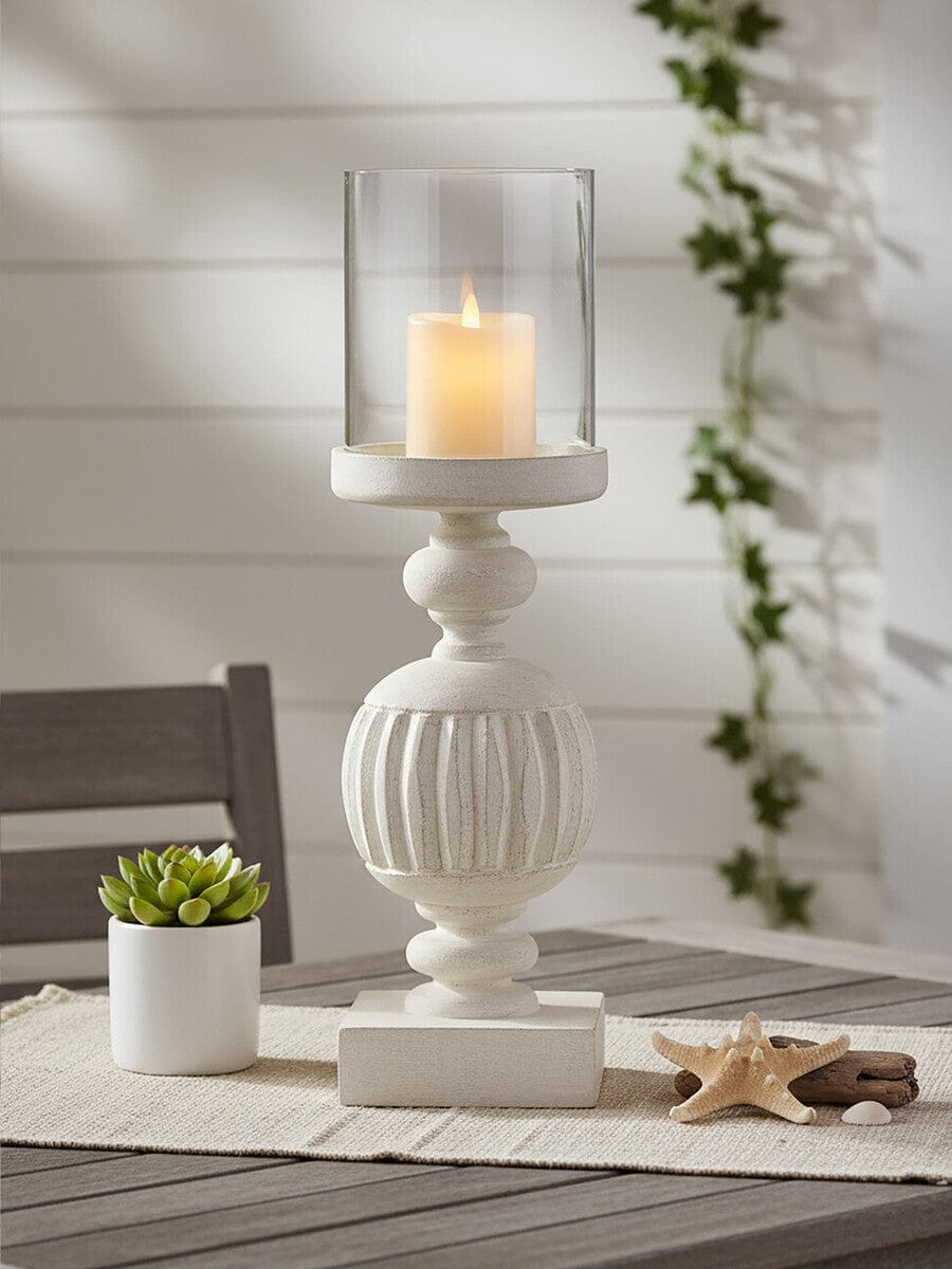 Hamilton Interiors Accessories Bati Mango Wood Carved Candle Holder House of Isabella UK