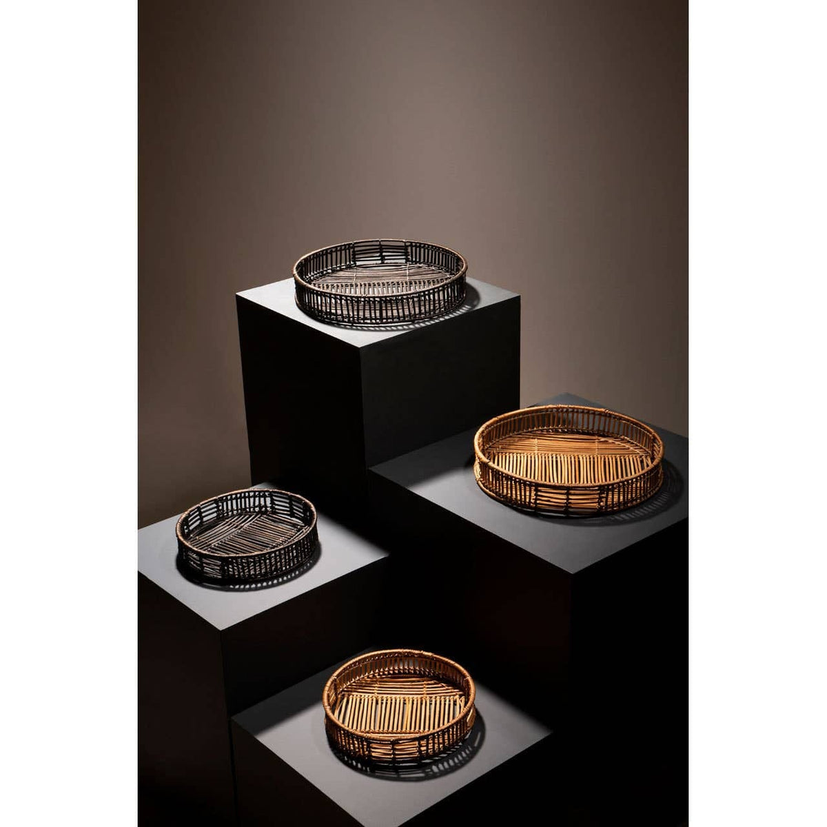 Hamilton Interiors Accessories Batu Set of 2 Natural RattanTrays House of Isabella UK