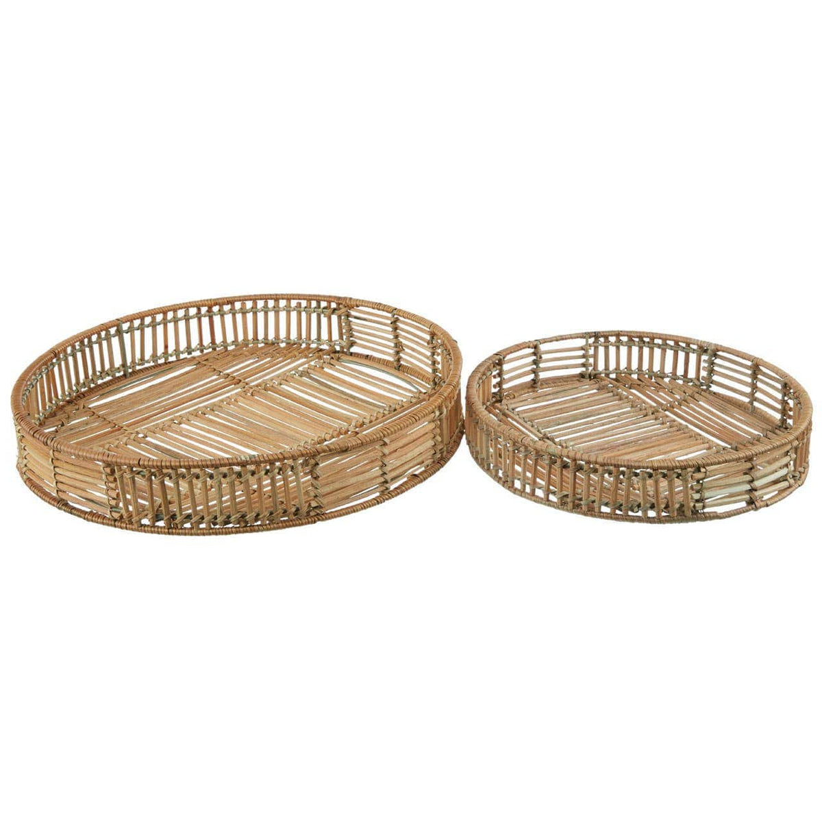 Hamilton Interiors Accessories Batu Set of 2 Natural RattanTrays House of Isabella UK