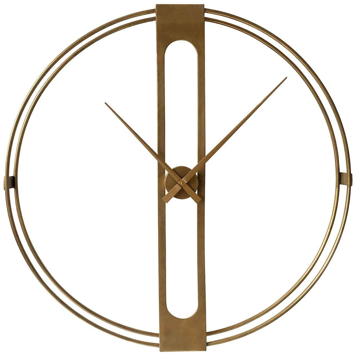 Hamilton Interiors Accessories Beauly 107cm Dia Gold Finish Dual Ring Wall Clock House of Isabella UK