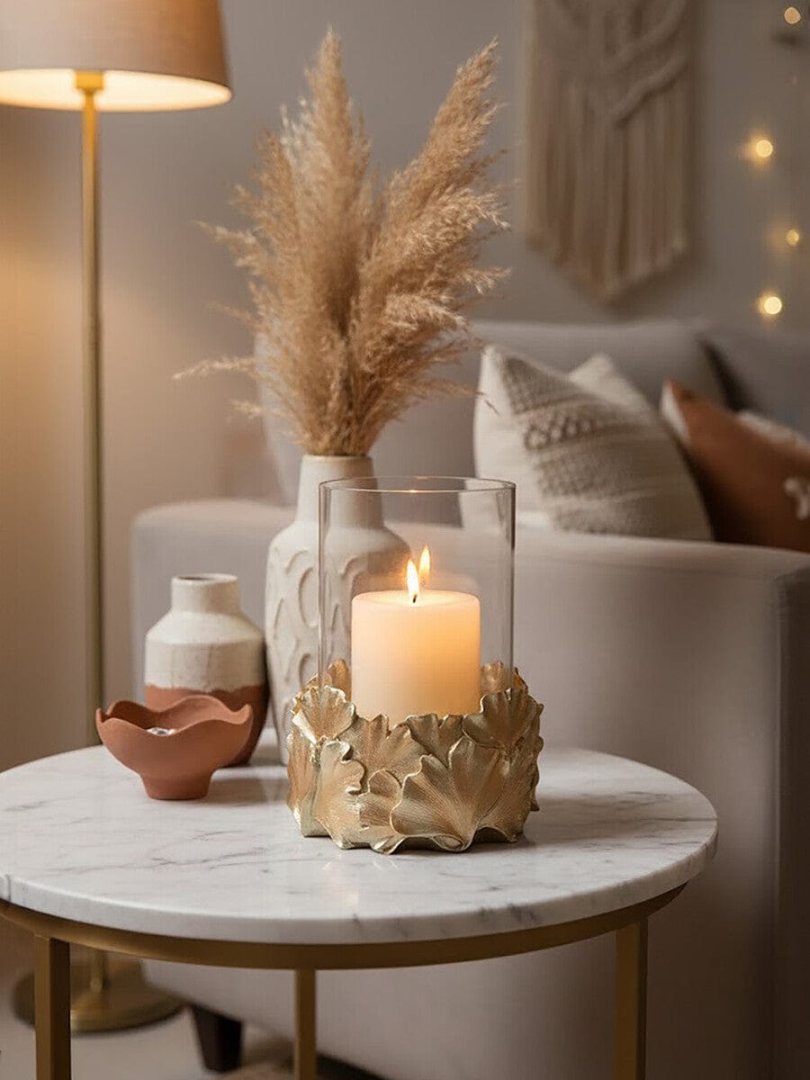 Hamilton Interiors Accessories Boho Ginkgo Candle Holder House of Isabella UK