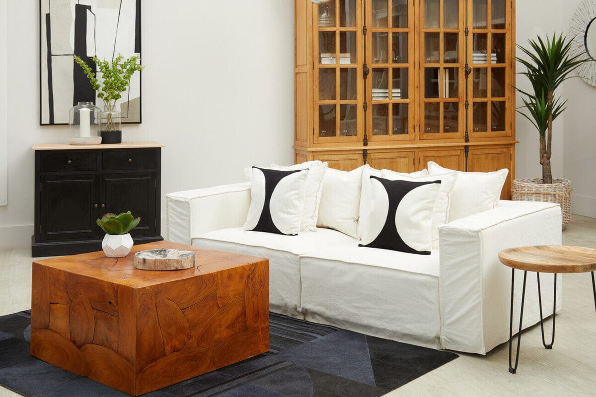 Hamilton Interiors Accessories Bosie Safira Large Deco Black And Grey Hair on Leather Rug House of Isabella UK