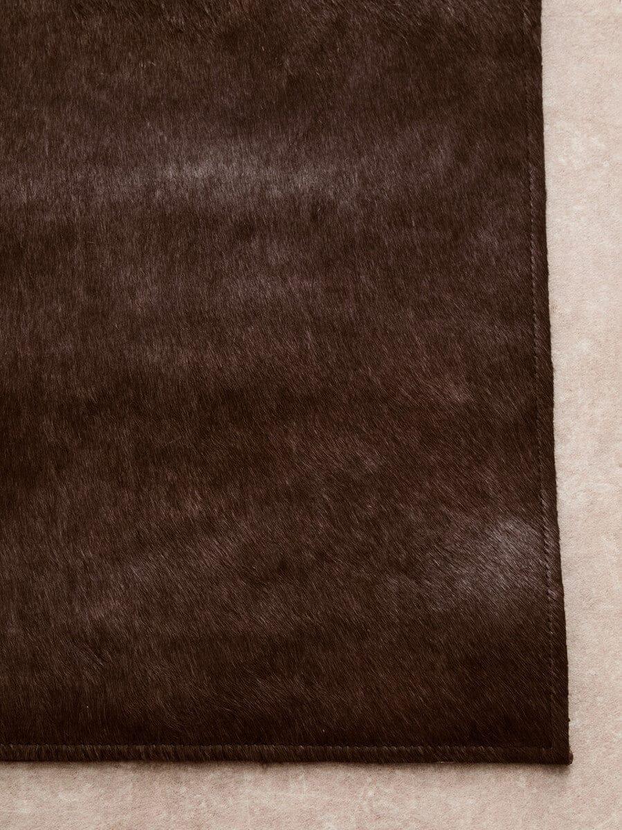 Hamilton Interiors Accessories Bosie Safira Large Deco Black And Grey Hair on Leather Rug House of Isabella UK
