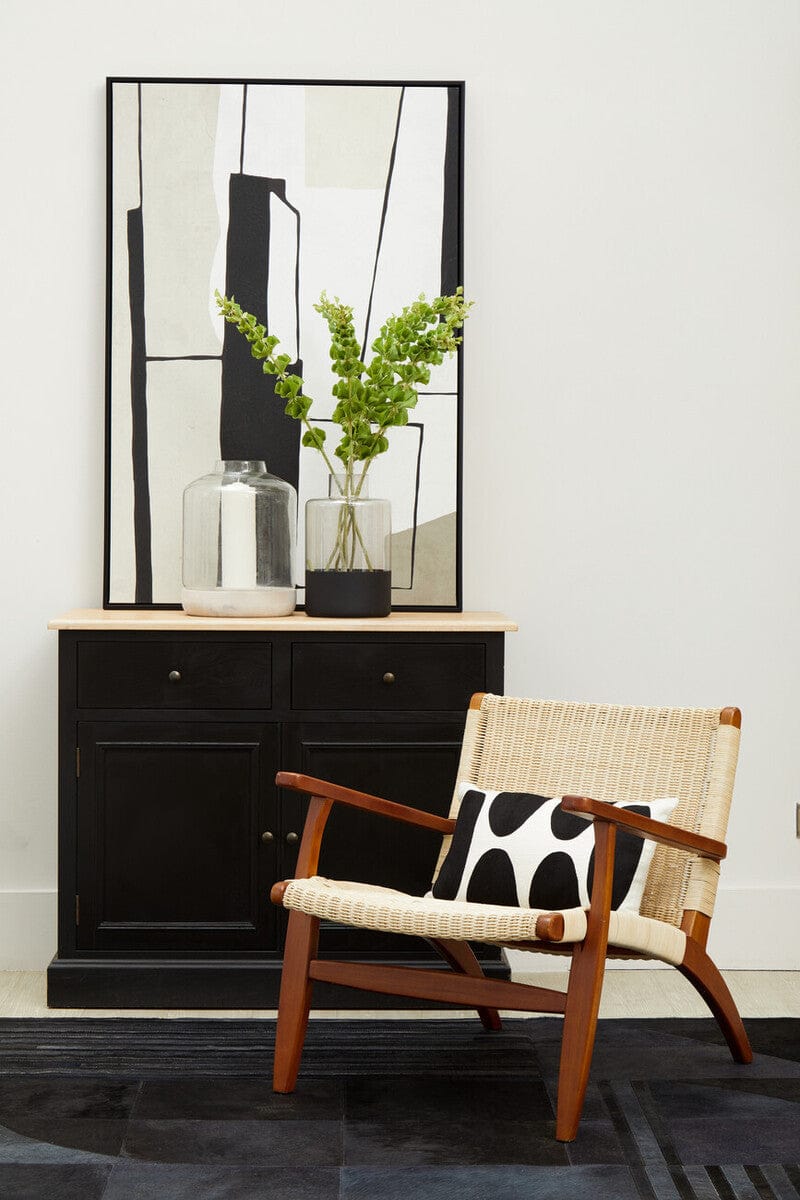 Hamilton Interiors Accessories Bosie Safira Large Deco Black And Grey Hair on Leather Rug House of Isabella UK