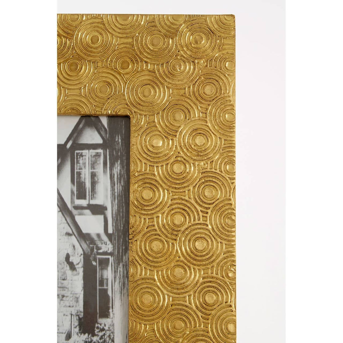 Hamilton Interiors Accessories Bowerbird 5x7 Gold Disc Photo Frame House of Isabella UK