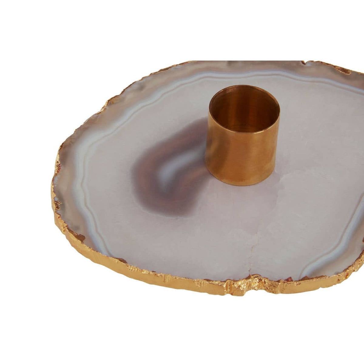 Hamilton Interiors Accessories Bowerbird Agata Grey Agate Candle Holder House of Isabella UK