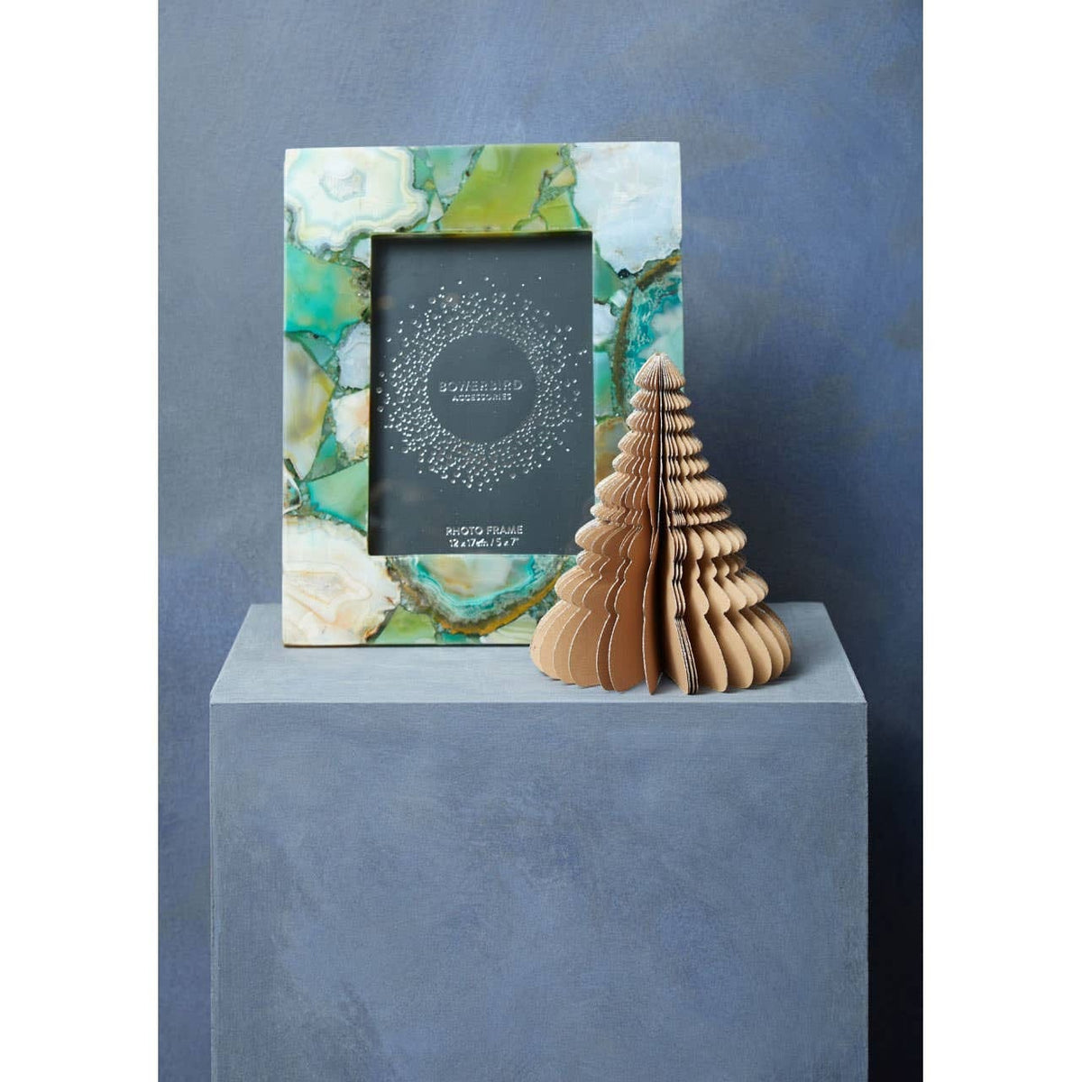 Hamilton Interiors Accessories Bowerbird Large Green Agate 5In X 7In Photo Frame House of Isabella UK