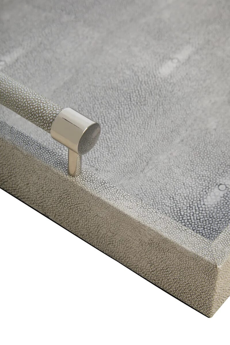 Hamilton Interiors Accessories Cardona Set of Two Grey Shagreen Effect Trays House of Isabella UK