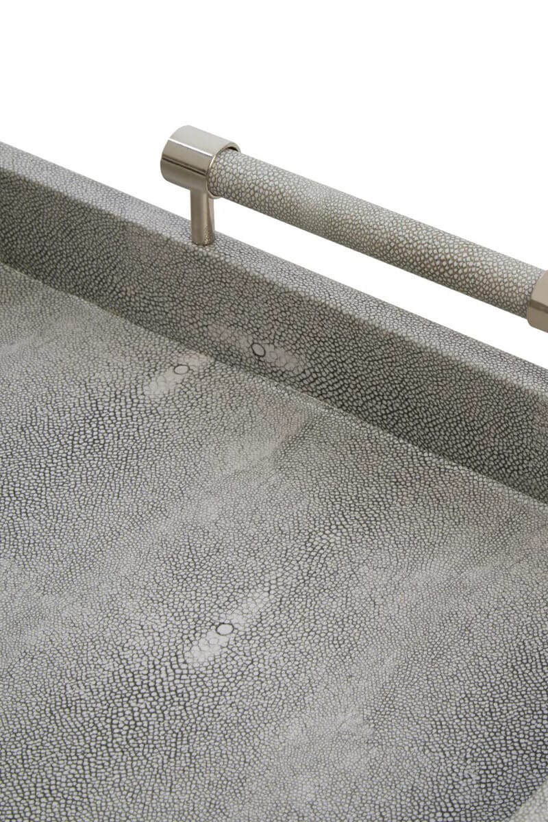 Hamilton Interiors Accessories Cardona Set of Two Grey Shagreen Effect Trays House of Isabella UK