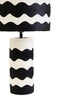Hamilton Interiors Accessories Carta Black And White Curved Stripe Papier Mache Table Lamp House of Isabella UK