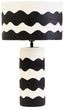 Hamilton Interiors Accessories Carta Black And White Curved Stripe Papier Mache Table Lamp House of Isabella UK