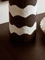 Hamilton Interiors Accessories Carta Black And White Curved Stripe Papier Mache Table Lamp House of Isabella UK