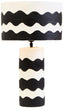 Hamilton Interiors Accessories Carta Black And White Curved Stripe Papier Mache Table Lamp House of Isabella UK