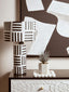 Hamilton Interiors Accessories Carta Black And White Papier Mache Table Lamp with Geometric Lines House of Isabella UK