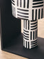 Hamilton Interiors Accessories Carta Black And White Papier Mache Table Lamp with Geometric Lines House of Isabella UK