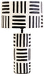 Hamilton Interiors Accessories Carta Black And White Papier Mache Table Lamp with Geometric Lines House of Isabella UK