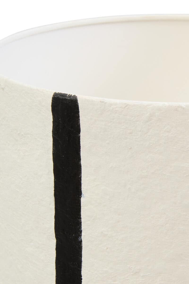 Hamilton Interiors Accessories Carta Black and White Stripe Papier Mache Table Lamp House of Isabella UK