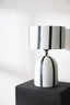 Hamilton Interiors Accessories Carta Black and White Stripe Papier Mache Table Lamp House of Isabella UK