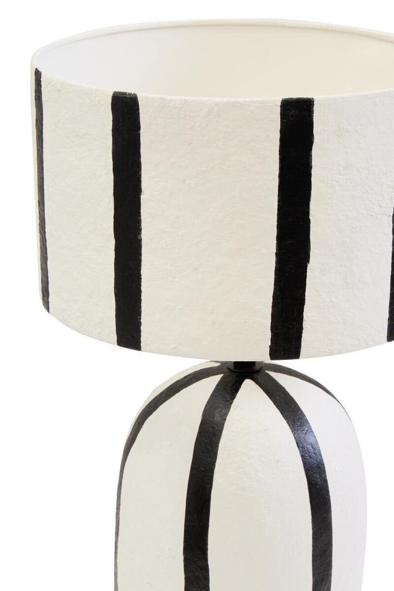 Hamilton Interiors Accessories Carta Black and White Stripe Papier Mache Table Lamp House of Isabella UK