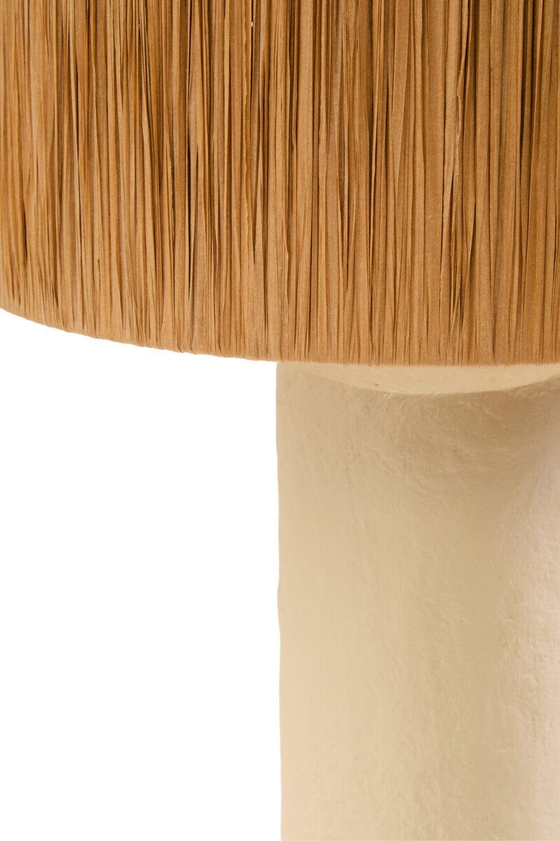 Hamilton Interiors Accessories Carta Natural Papier Mache Table Lamp With Natural Raffia Shade House of Isabella UK
