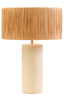 Hamilton Interiors Accessories Carta Natural Papier Mache Table Lamp With Natural Raffia Shade House of Isabella UK