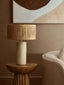 Hamilton Interiors Accessories Carta Natural Papier Mache Table Lamp With Natural Raffia Shade House of Isabella UK
