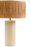 Hamilton Interiors Accessories Carta Natural Papier Mache Table Lamp With Natural Raffia Shade House of Isabella UK