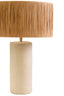 Hamilton Interiors Accessories Carta Natural Papier Mache Table Lamp With Natural Raffia Shade House of Isabella UK