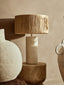 Hamilton Interiors Accessories Carta Natural Papier Mache Table Lamp With Natural Raffia Shade House of Isabella UK