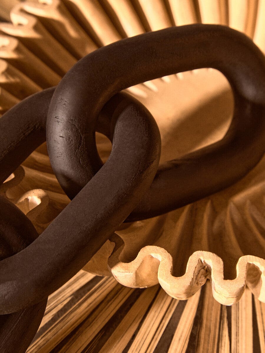 Hamilton Interiors Accessories Cato Black Wood 3 Link Chain Decor House of Isabella UK