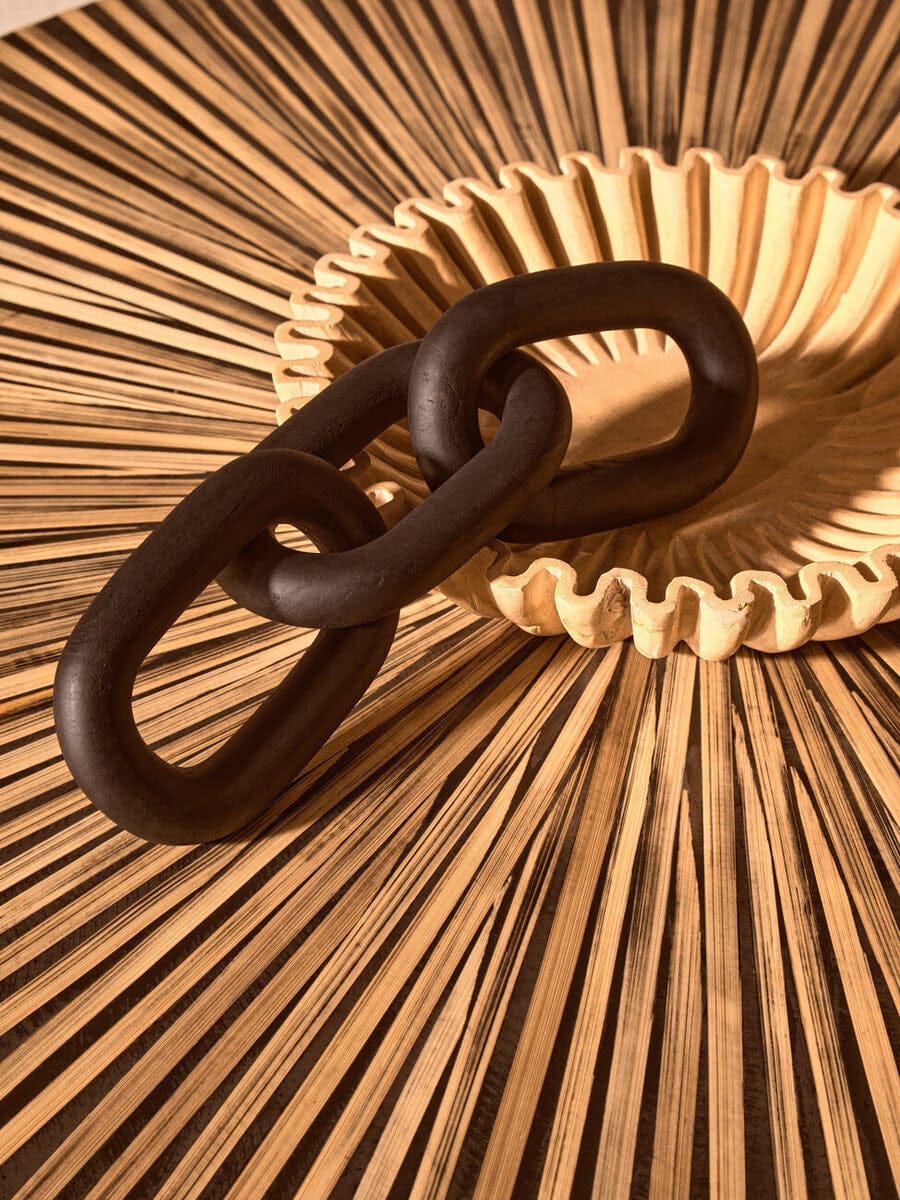 Hamilton Interiors Accessories Cato Black Wood 3 Link Chain Decor House of Isabella UK