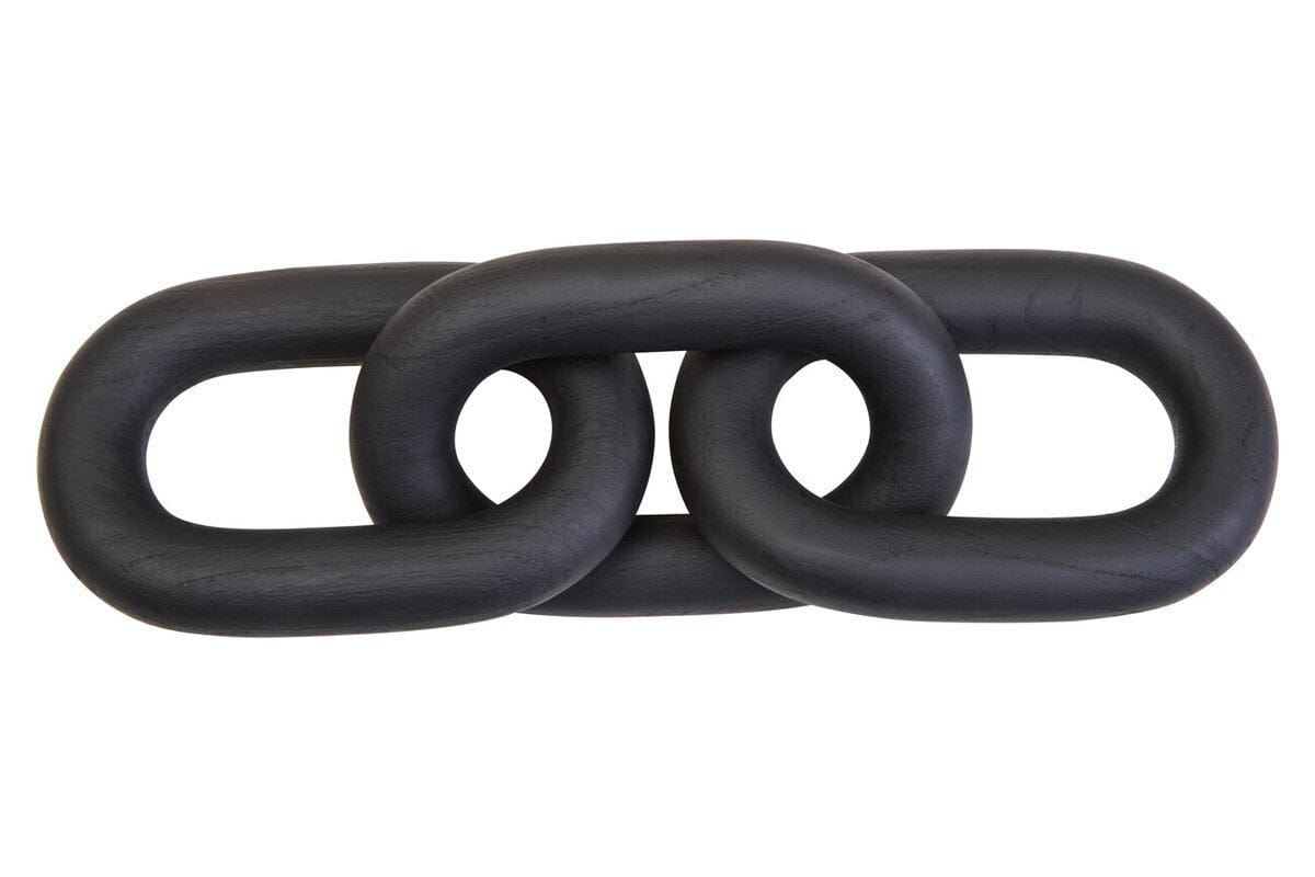 Hamilton Interiors Accessories Cato Black Wood 3 Link Chain Decor House of Isabella UK