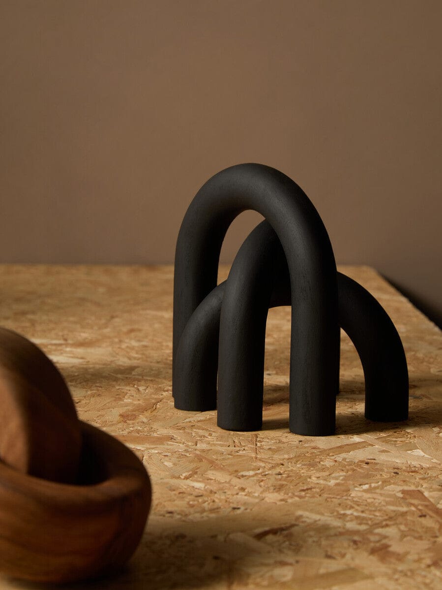 Hamilton Interiors Accessories Cato Black Wood Arch Sculpture House of Isabella UK