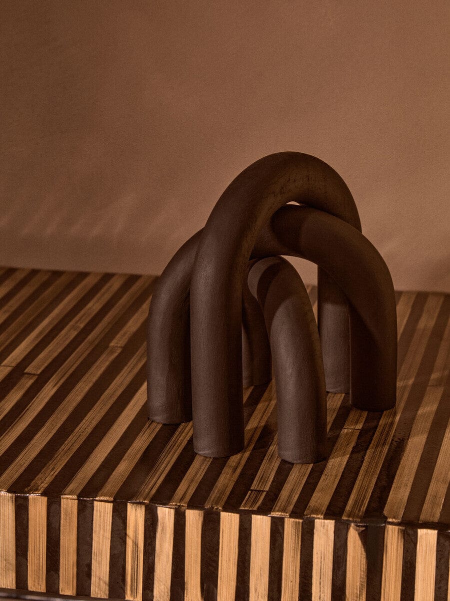 Hamilton Interiors Accessories Cato Black Wood Arch Sculpture House of Isabella UK