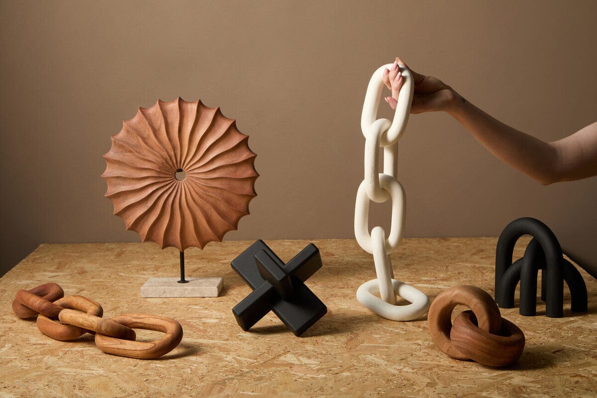 Hamilton Interiors Accessories Cato Black Wood Arch Sculpture House of Isabella UK