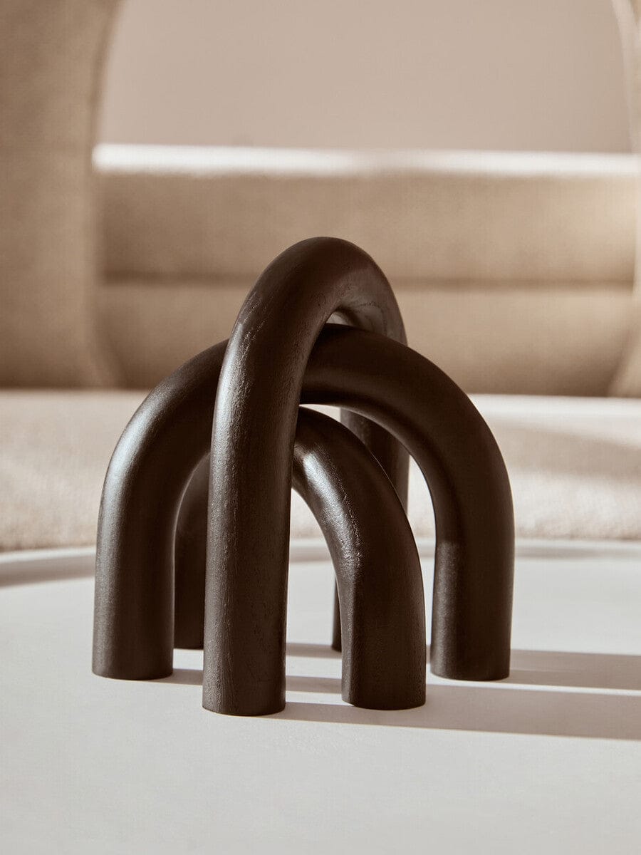 Hamilton Interiors Accessories Cato Black Wood Arch Sculpture House of Isabella UK