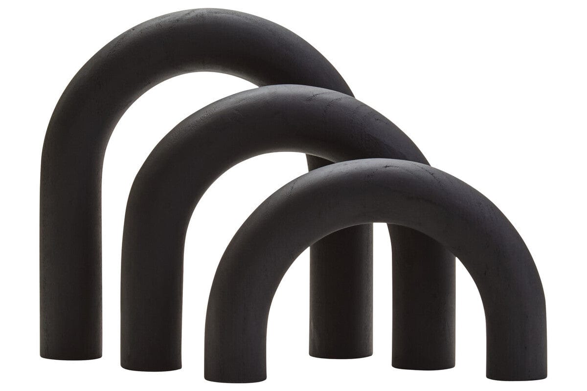 Hamilton Interiors Accessories Cato Black Wood Arch Sculpture House of Isabella UK