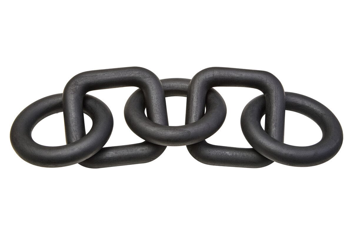 Hamilton Interiors Accessories Cato Black Wood Five Link Chain Decor House of Isabella UK