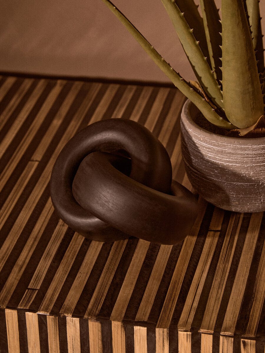 Hamilton Interiors Accessories Cato Black Wood Large Knot Decor House of Isabella UK